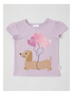 Essentials Balloon Puppy T-Shirt in Light Purple
