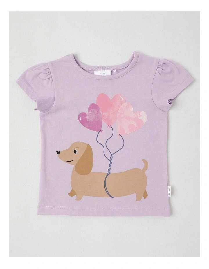 Essentials Balloon Puppy T-Shirt in Light Purple image 1