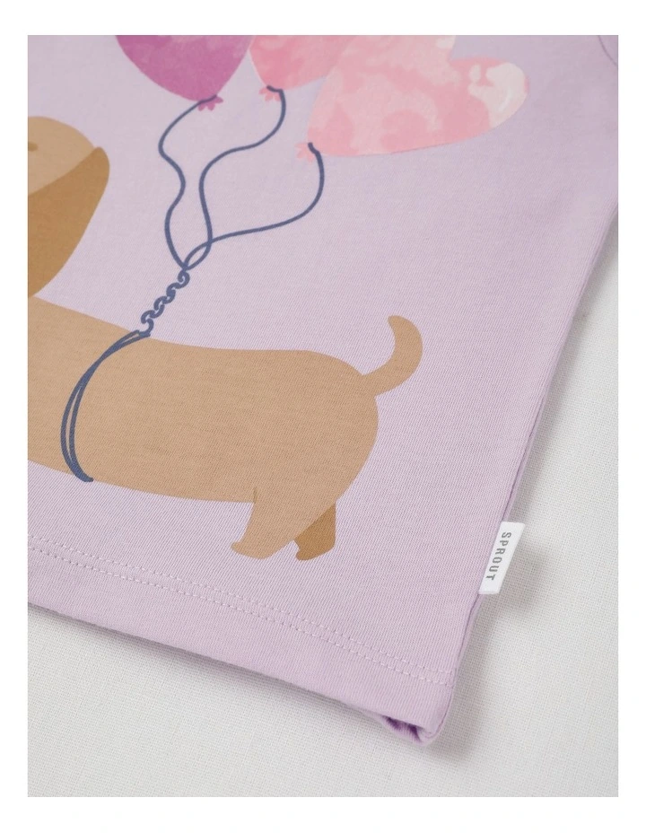 Essentials Balloon Puppy T-Shirt in Light Purple image 4