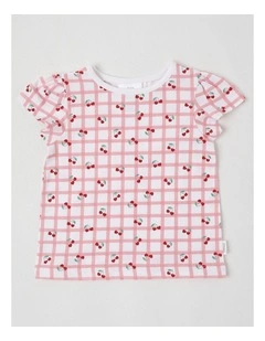 Essentials Cherry Check T-Shirt in White