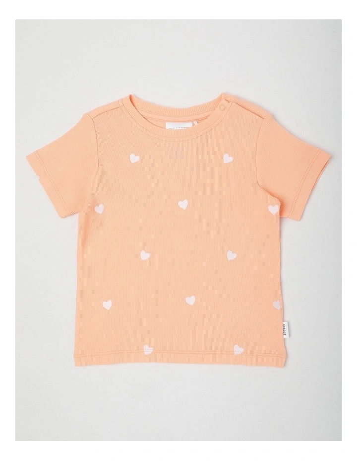 Heart T-Shirt in Peach image 1