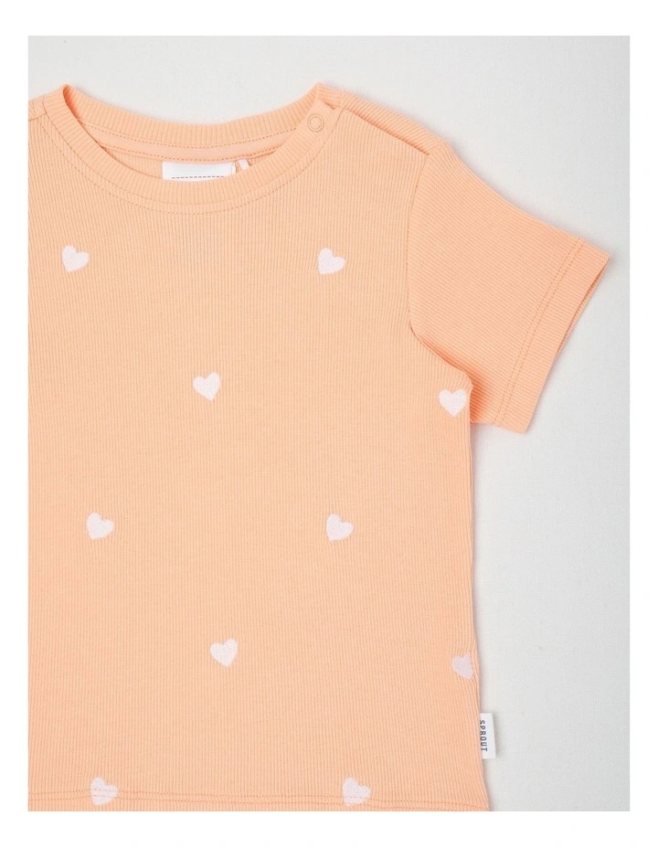 Heart T-Shirt in Peach image 2