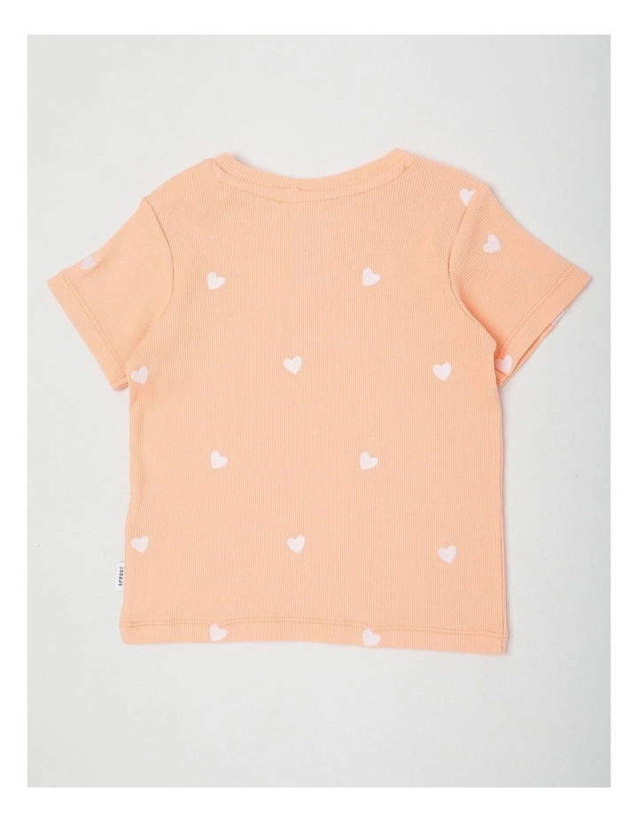 Heart T-Shirt in Peach image 3