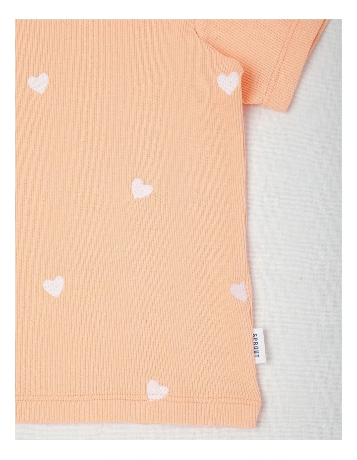 Heart T-Shirt in Peach image 4