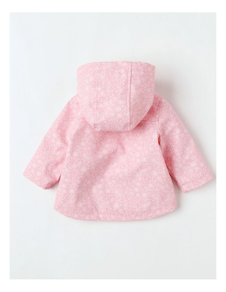 Sherpa Lined Raincoat Jacket in Pale Pink image 3