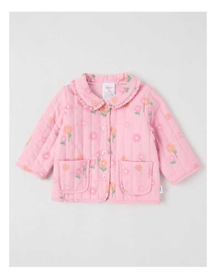 Quilted Floral Jacket in Blush image 1