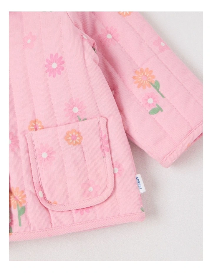 Quilted Floral Jacket in Blush image 4