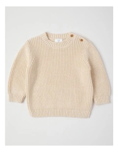 Essential Crew Knit Jumper in Cream