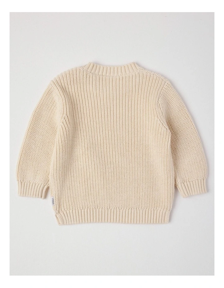 Essential Crew Knit Jumper in Cream image 3