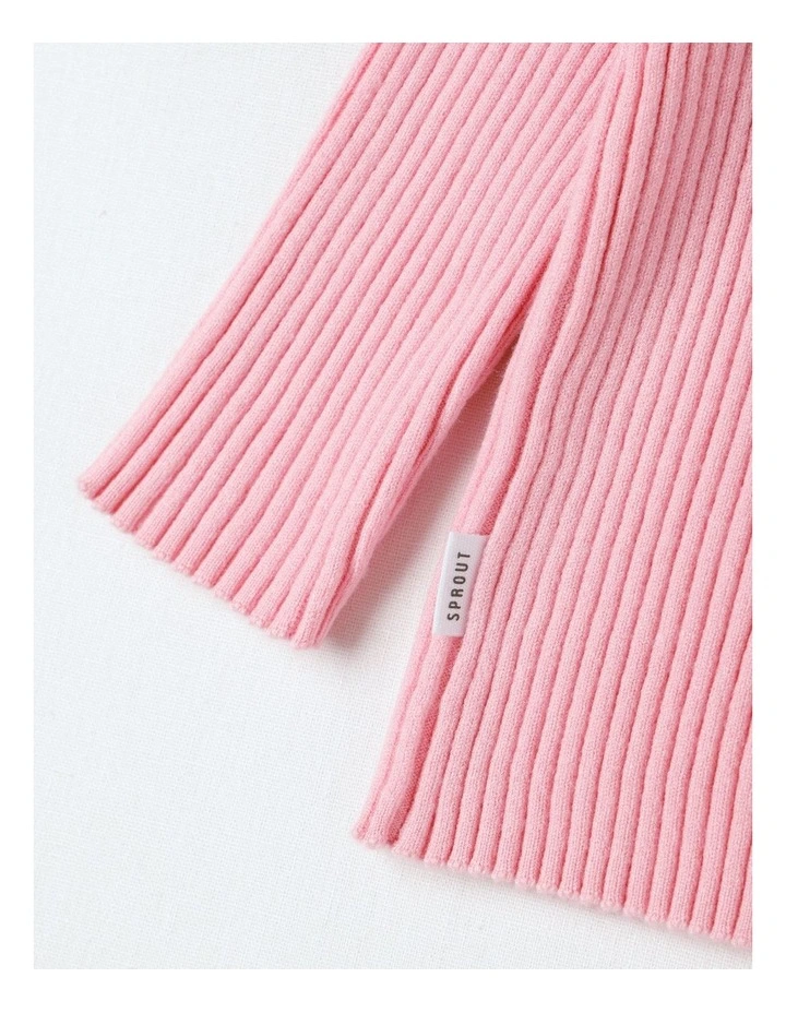 Essential Rib Jumper in Pale Pink image 4
