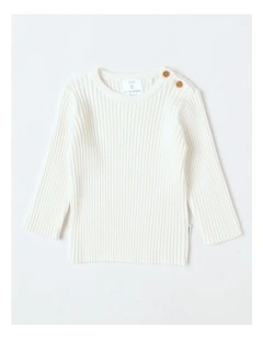 Essential Rib Jumper in Cream