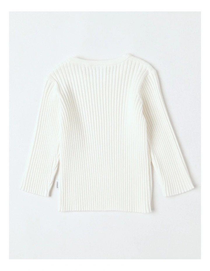 Essential Rib Jumper in Cream image 3