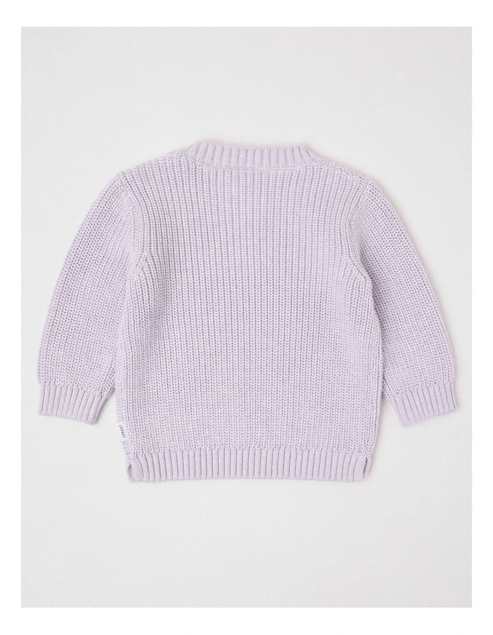 Essential Crew Neck Knit Jumper in Lavender Marle image 3