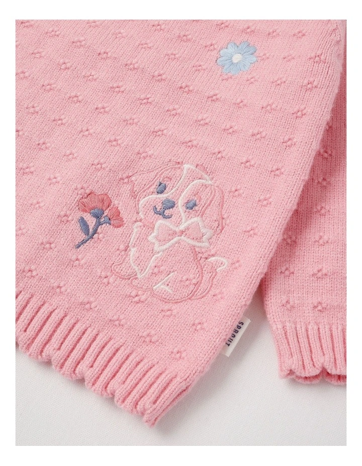 Texture Knit Puppy Jumper in Pale Pink image 4
