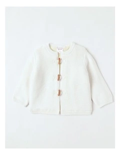 Sherpa Lined Toggle Cardigan in Cream