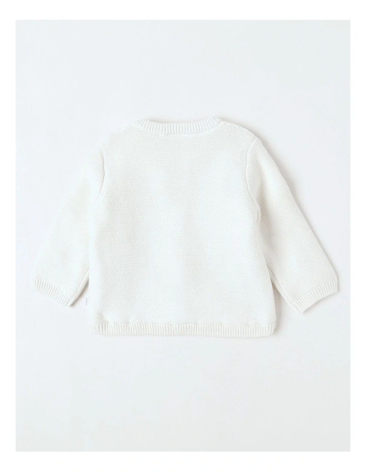 Sherpa Lined Toggle Cardigan in Cream image 3