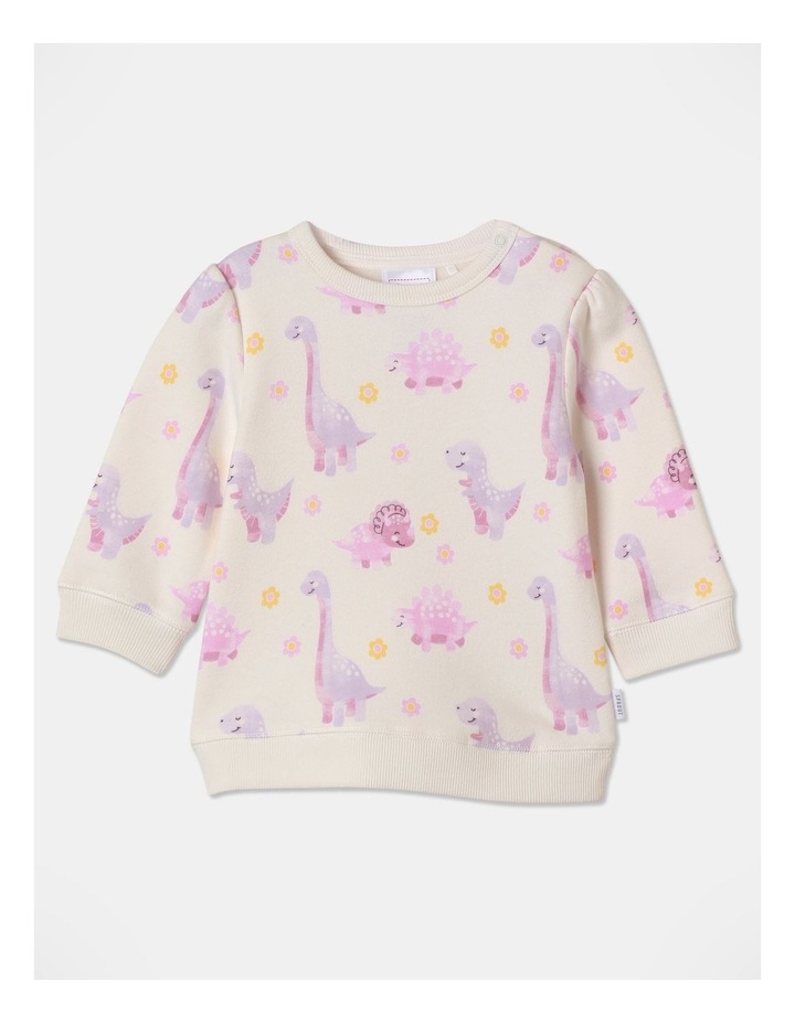 Essential Dino Sweat Top in Cream