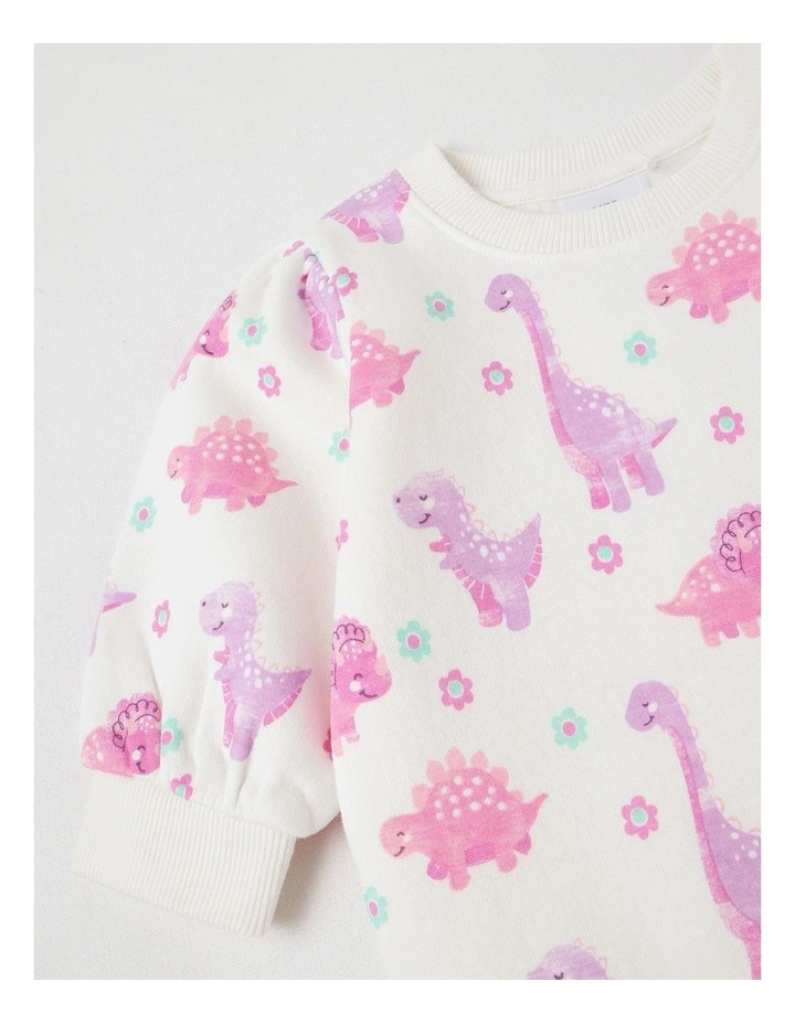 Essential Dino Sweat Top In Lavender image 2