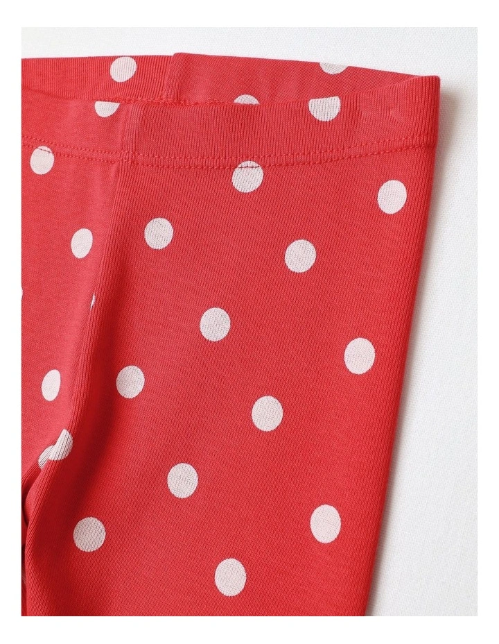 Lace Trim Leggings in Red image 4