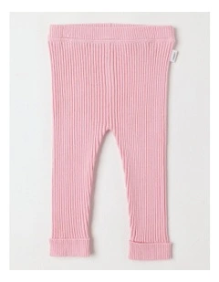 Essential Rib Leggings in Pale Pink
