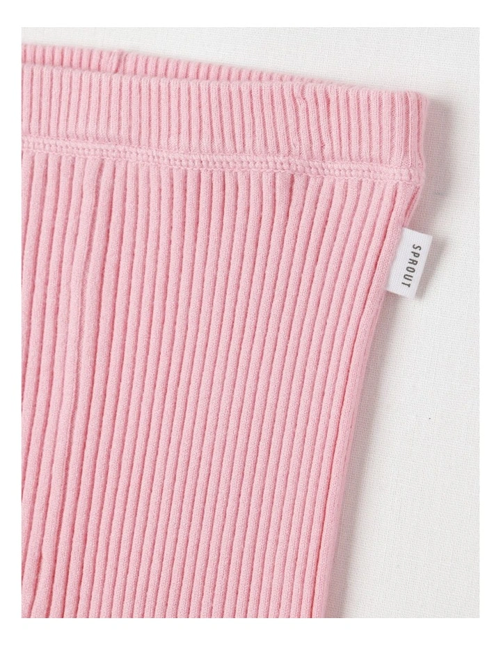 Essential Rib Leggings in Pale Pink image 2