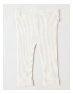 Essential Rib Leggings in Cream