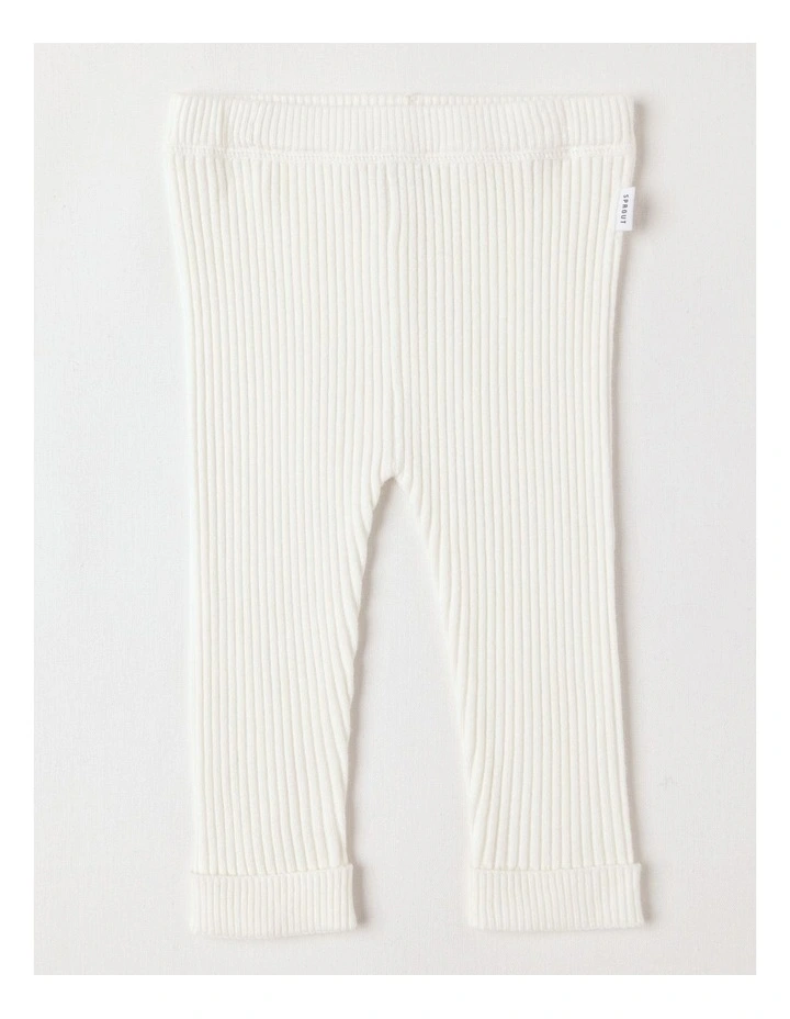 Essential Rib Leggings in Cream image 1
