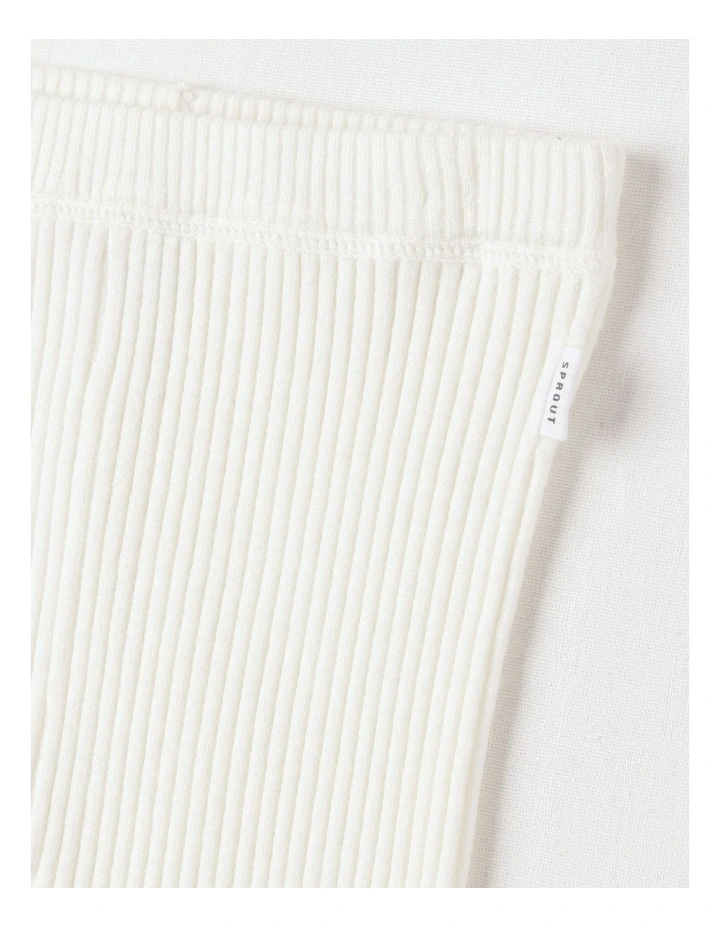 Essential Rib Leggings in Cream image 2