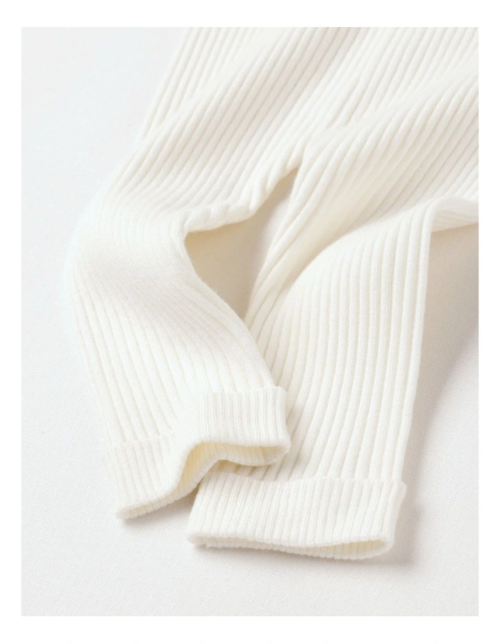 Essential Rib Leggings in Cream image 4