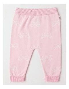Essential Intarsia Bow in Leggings Blush