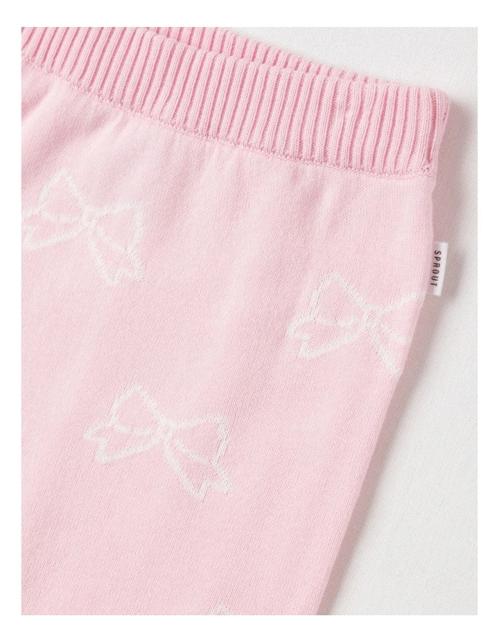 Essential Intarsia Bow in Leggings Blush image 2