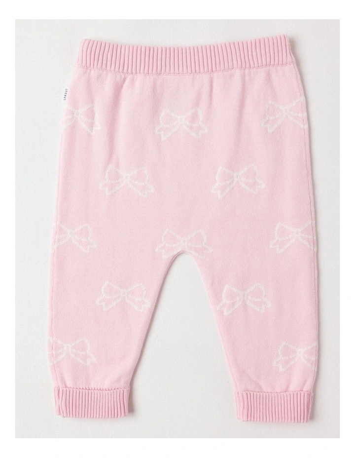 Essential Intarsia Bow in Leggings Blush image 3