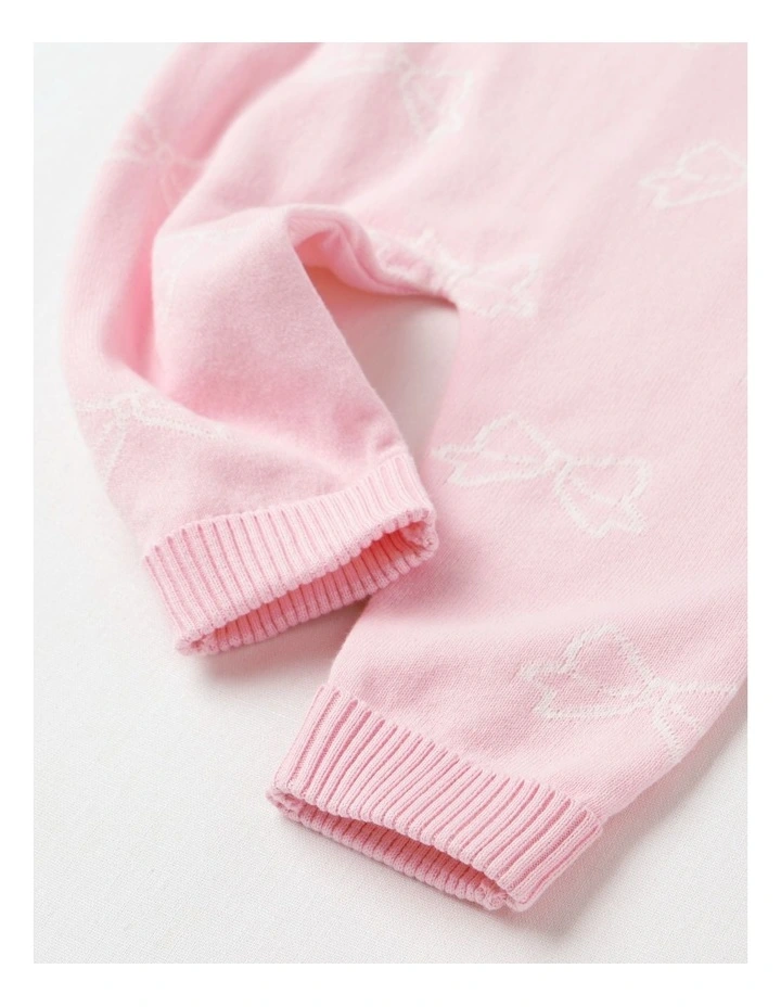 Essential Intarsia Bow in Leggings Blush image 4