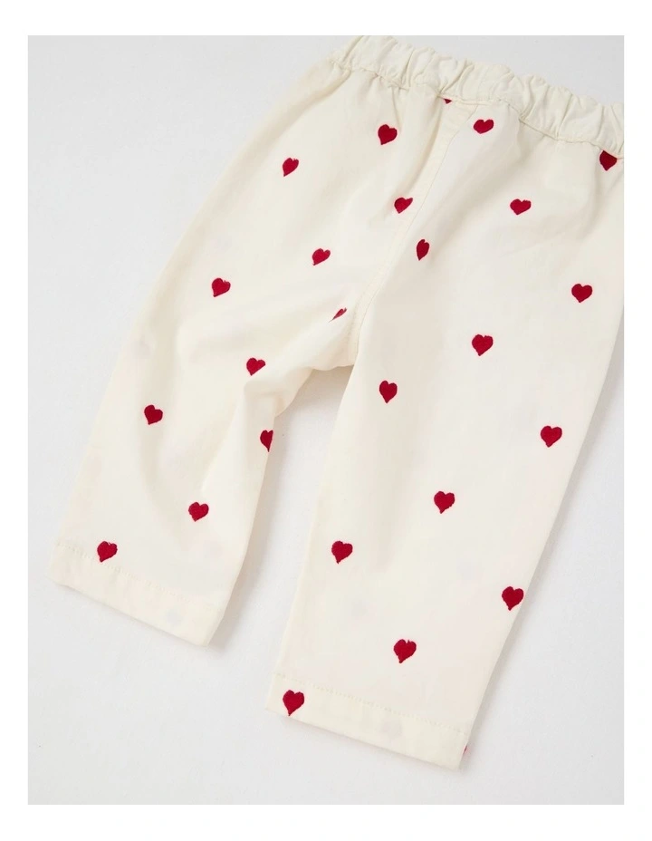 Heart Twill Pants in Bone image 4