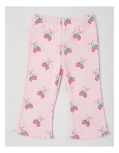 Strawberry Flared Leggings in Blush