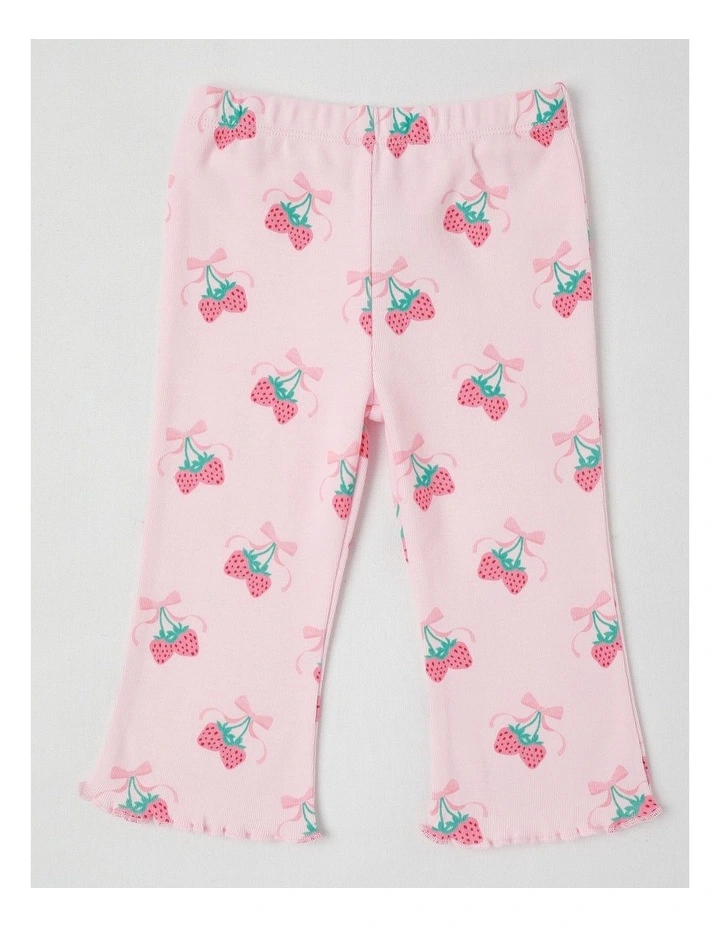 Strawberry Flared Leggings in Blush image 1