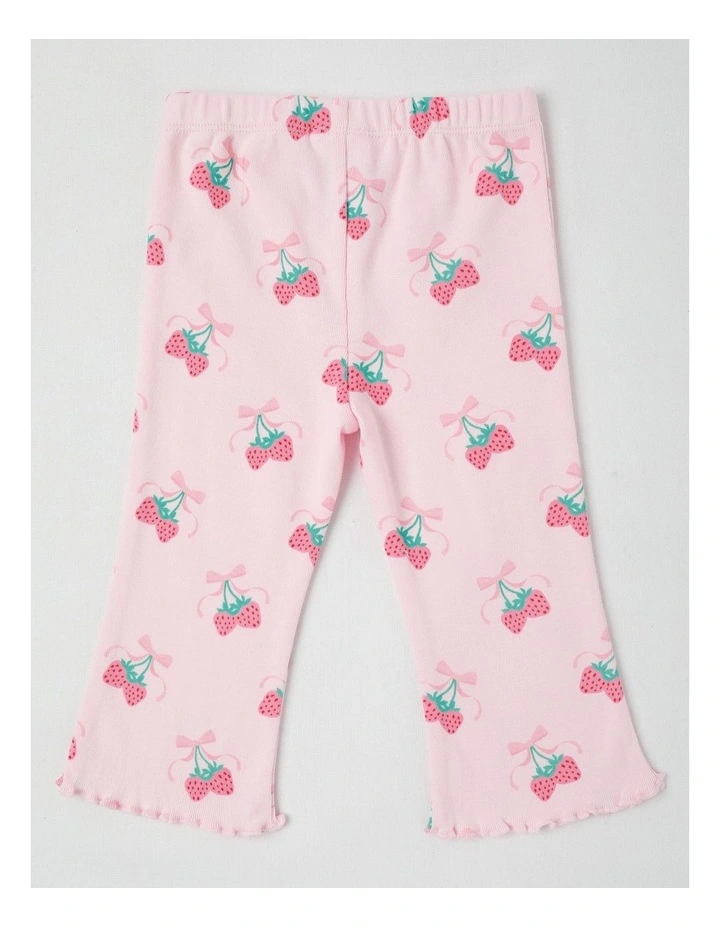 Strawberry Flared Leggings in Blush image 3