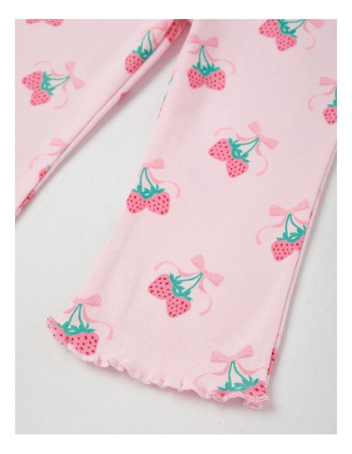 Strawberry Flared Leggings in Blush image 4