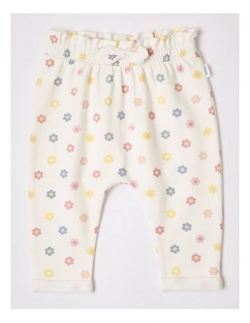 Daisy Front Bow Trackpant in Bone