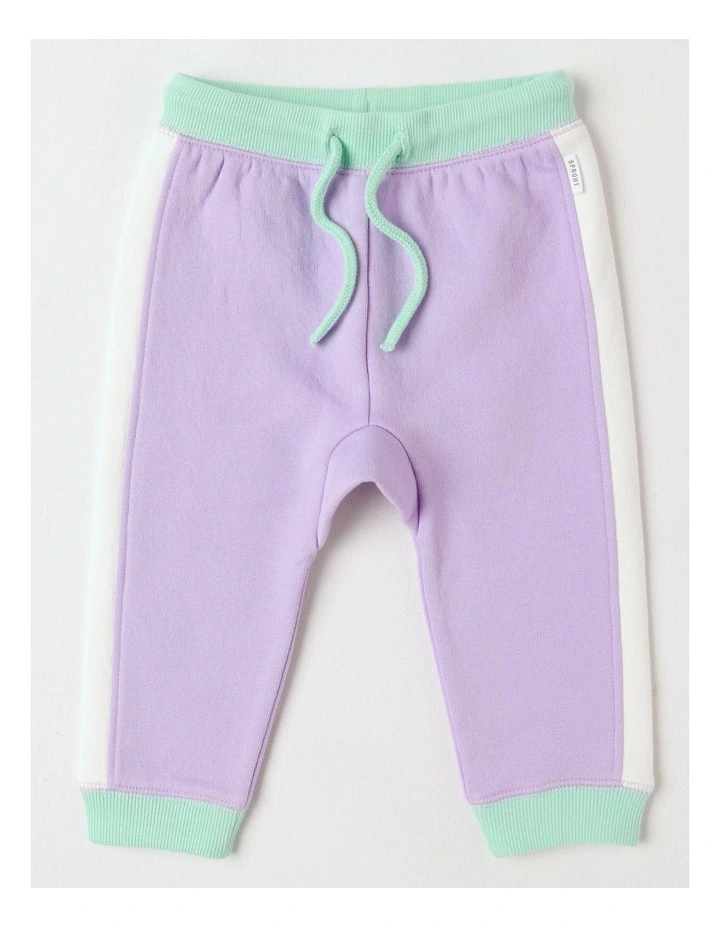 Essential Colour Block Trackpants in Lavendar Marle image 1