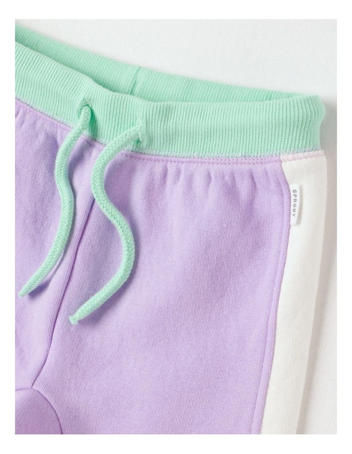 Essential Colour Block Trackpants in Lavendar Marle image 2