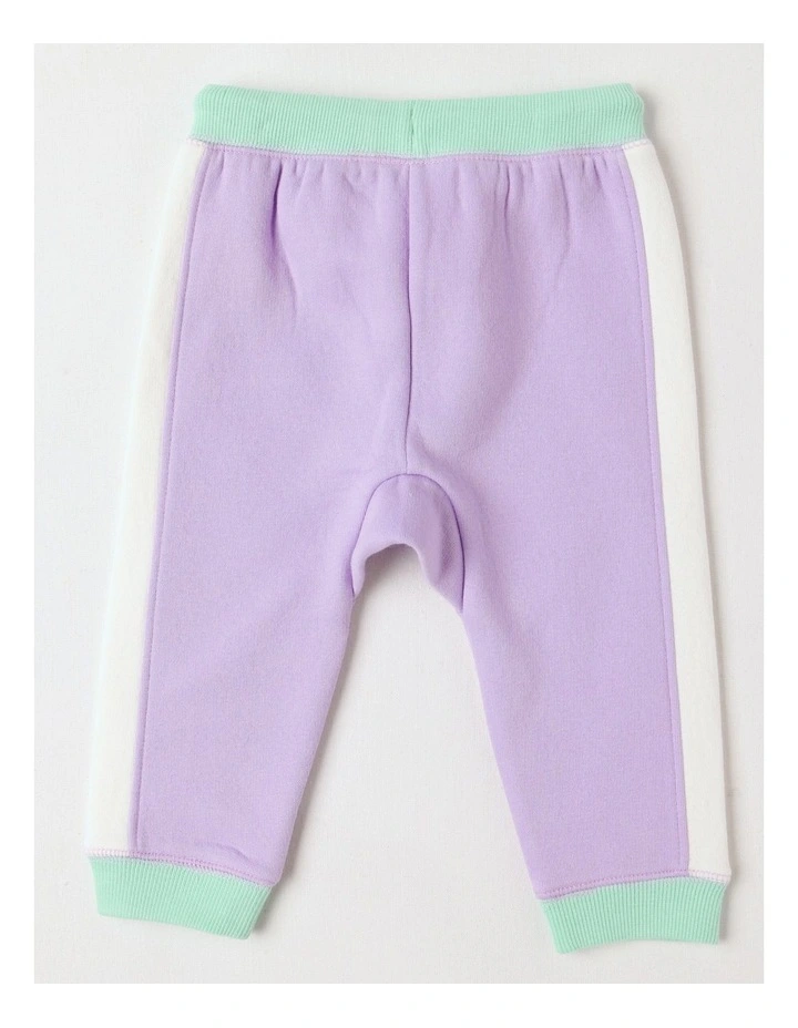 Essential Colour Block Trackpants in Lavendar Marle image 3