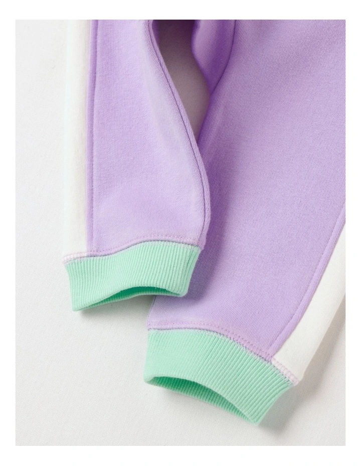 Essential Colour Block Trackpants in Lavendar Marle image 4
