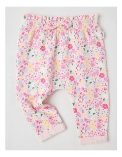 Bow Front Floral Trackpants in Blush