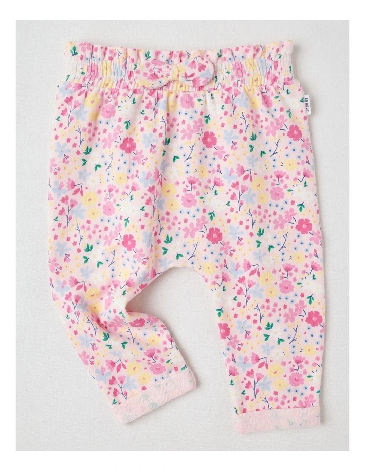 Bow Front Floral Trackpants in Blush image 1