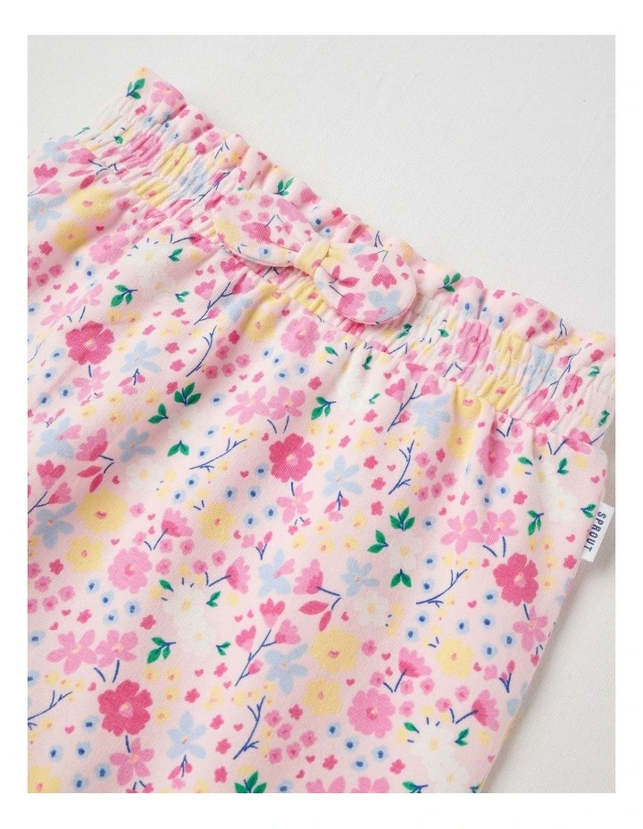 Bow Front Floral Trackpants in Blush image 2