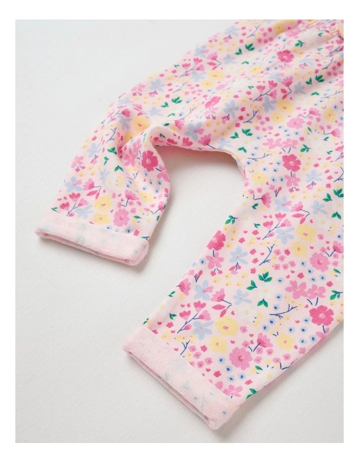 Bow Front Floral Trackpants in Blush image 4