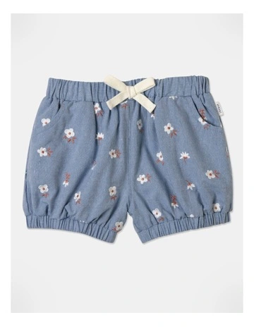 Flowe Embroidery Short in Denim