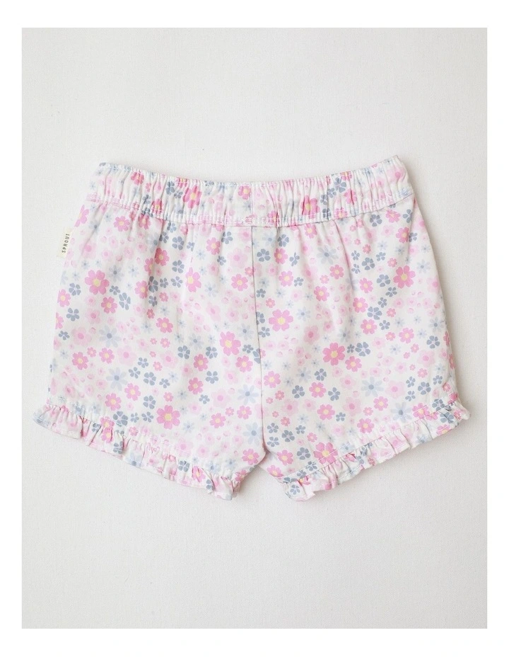 Essential Pretty Ditsy Floral Shorts in White image 3