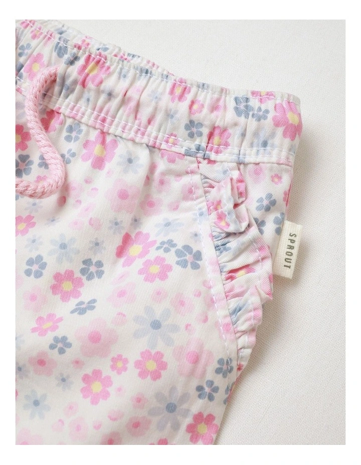 Essential Pretty Ditsy Floral Shorts in White image 4